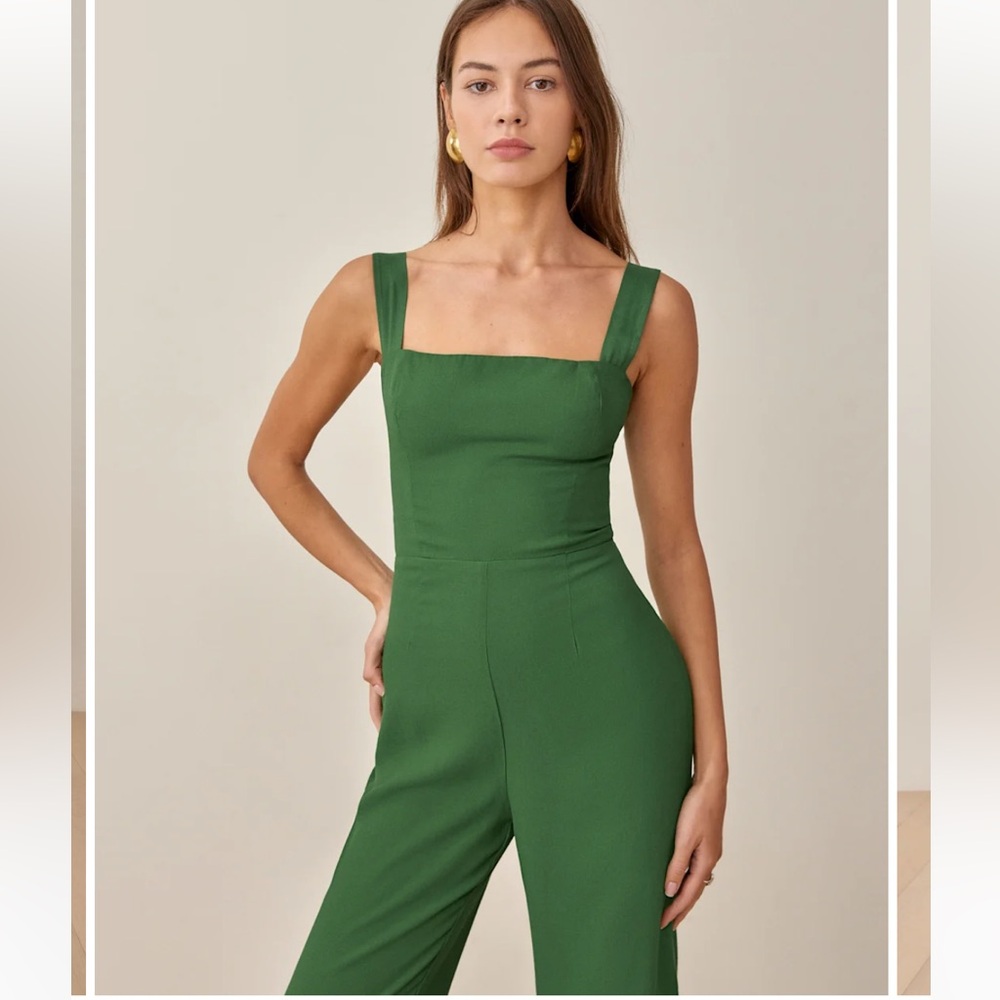 Reformation Alva Jumpsuit Kelly Green - Size 6 NWT - Picture 2 of 7